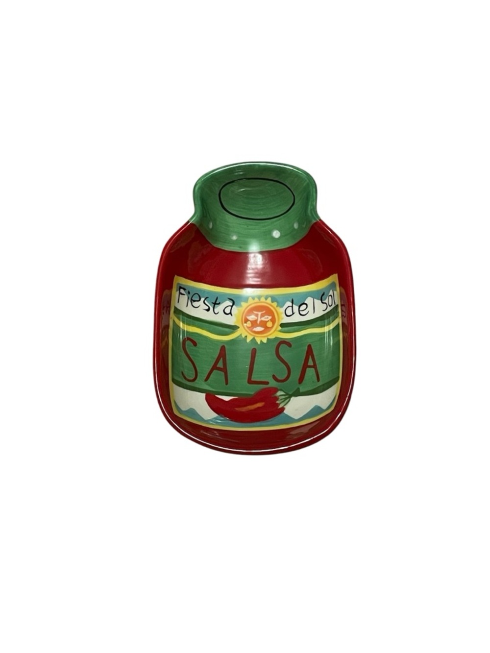 Fiesta Del Sol Salsa Bowl - Ceramic - Dip Dish -  7” x 4.5”